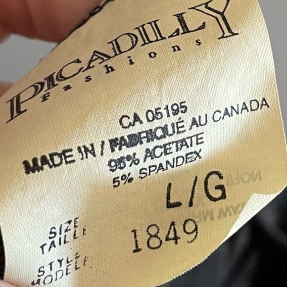 Vintage 90s Picadilly Fashion Slinky Black Trumpet Flared Maxi Skirt - Picture 11 of 11